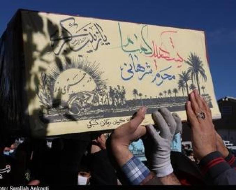 تشییع پیکر مطهر 5 شهید گمنام در دیار حاج قاسم