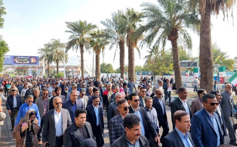 خروش وهمبستگی مردم جیرفت در راهپیمایی 22 بهمن+فیلم