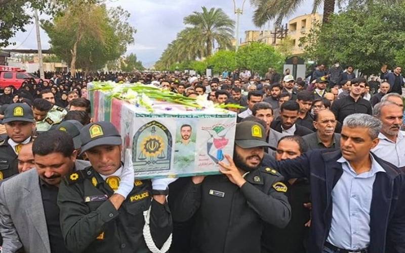 وداع مردم جیرفت با شهید مدافع امنیت «رضا درینی»